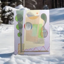 LISTED ARTIST painting ABSTRACT modernist Dr. Benjamin Gross   CUBIST CUBISM