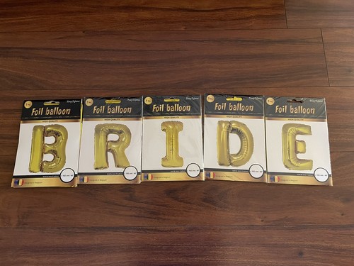 gold XL foil balloon lot BRIDE 40" high