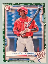 Jeremy De La Rosa 2020 Bowman Prospects Camo #BP-25 Washington Nationals