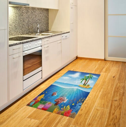In Mare Live Coralline Scogliere E Rotfeuerfisch Tappeto Cotone