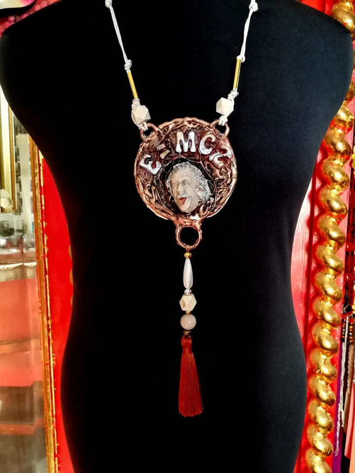 Einstein Mathematics Necklace Protective Talisman Pendant Magic Amulet Energy mc - Image 3 of 4