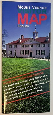 Washington DC Mount Vernon Visitor Map Vintage Souvenir