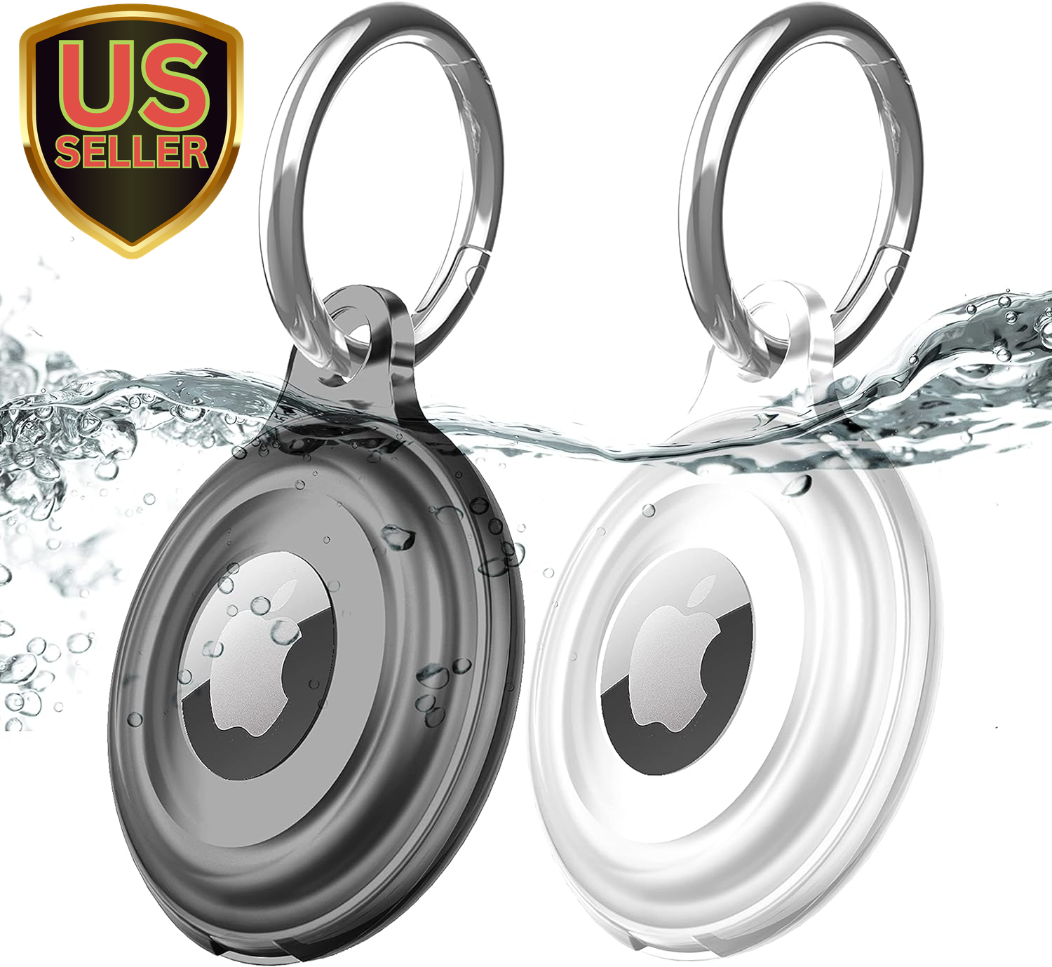 2 Pack IPX8 Waterproof Airtag Holder Case – Lightweight & Anti-Scratch Keychain