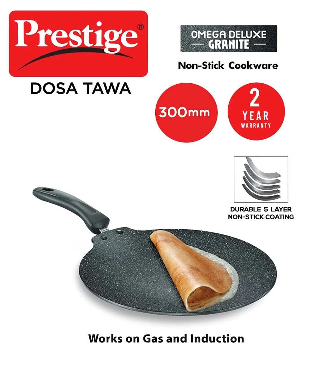 Granito Non Stick Dosa Tawa, Gas Stove Compatible