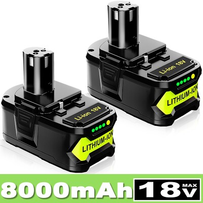 2x 18V 8AH For Ryobi P108 18V Battery P109 High Capacity Battery PLUS P105 P107