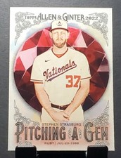2022 Allen&Ginter #PAG-10 Stephen Strasburg NATIONALS PITCHING A GEM ruby⚾️NM/MT