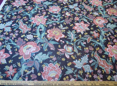 Maxime de la Falaise Designed 1979 Bloomcraft Jacobean Cotton Fabric