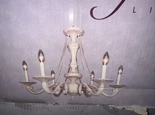 Portfolio Empire Collection 6 Light￼ Chandelier ￼ Fossil Wash Finish ￼chain