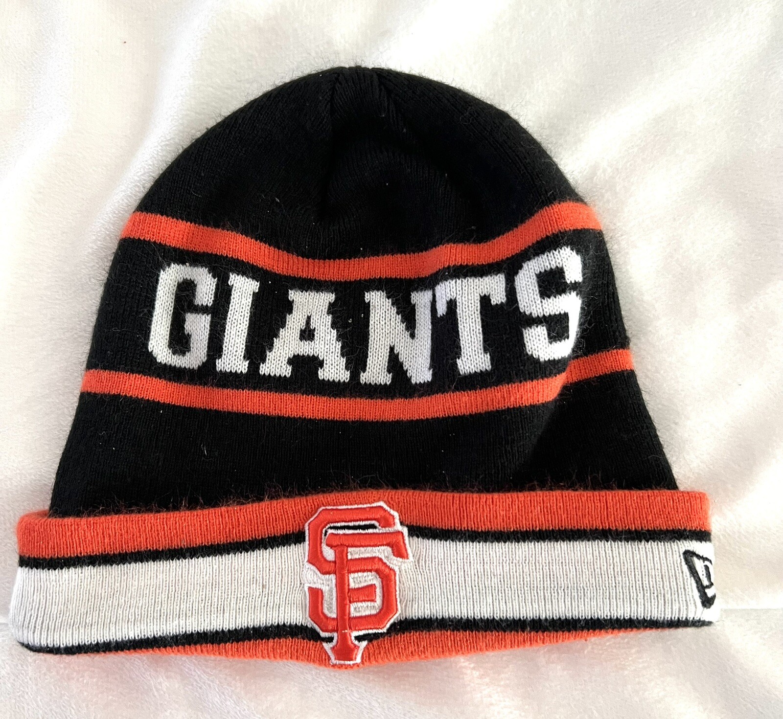 Beanie San Franciaco Giants SF New Era Beanie Hat Orange/Black Pre-own-image