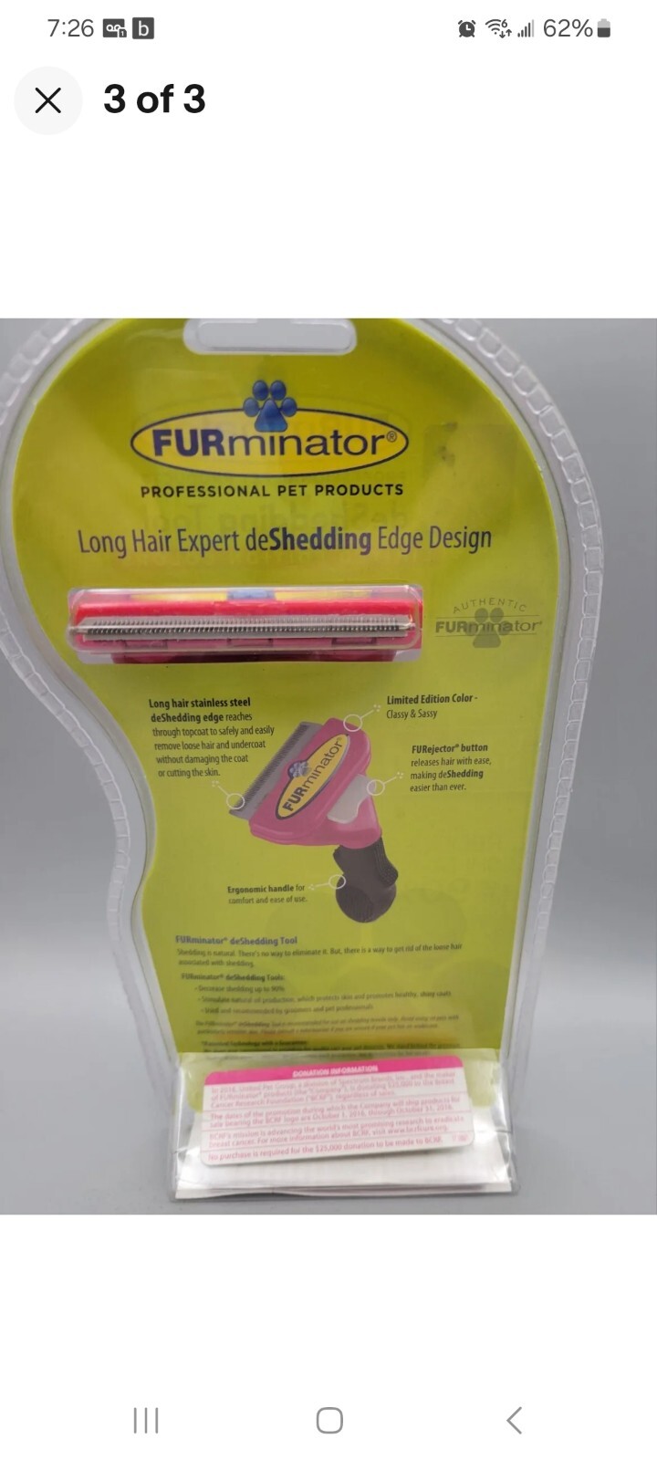 FURminator DeShedding Tool For Short Hair Medium Dogs