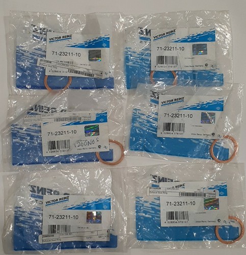 Porsche 912 914 '73-'76 Exhaust Manifold Gasket Seal Ring Set of 6! VICTOR REINZ - Picture 5 of 5