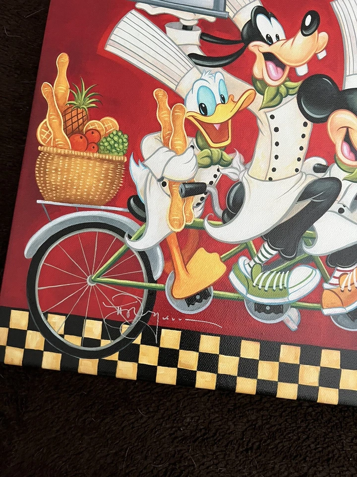 Wheeling With Flavor 14Hx14W Disney Mickey Treasures Tim Rogerson Signed Sketch - Image 2 of 4