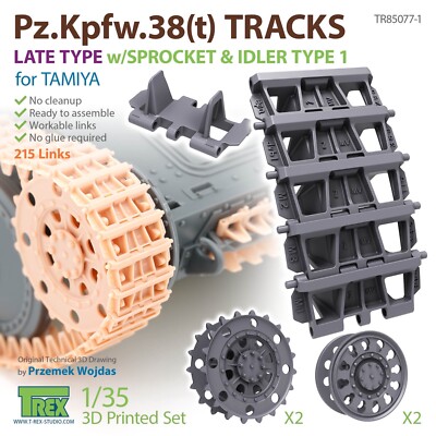 1/35 T-Rex Studio #85077-1 Pz.Kpfw.38(t) Tracks Late Type For Tamiya Kits