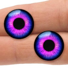 18mm Purple Pink Doll Eyes Glass Taxidermy Eyeballs Craft Cabochon Supplies