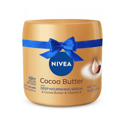 NIVEA Cocoa Butter Body Cream, Deep Nourishing Serum, 16 Ounce Jar