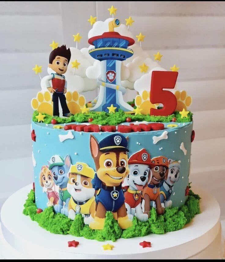 PAW Patrol Essbar Party Tortenaufleger Torte Geburstag Zuckermasse + TEXT
