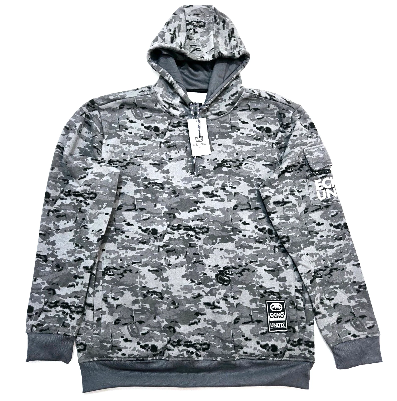 Ecko Unltd Men's Gray Black Camo Pullover Fleece Hoodie Long Sleeve EO32H853
Opens in a new window o