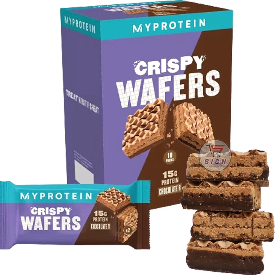 MYPROTEIN My Protein Chocolate Crispy Wafer Flavour Filling Whey & Milk Bar Packs 42g Box