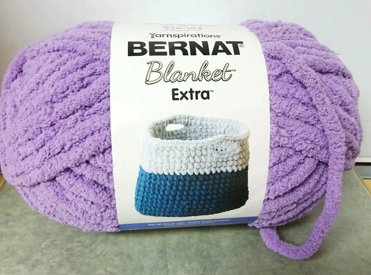 Big BERNAT BLANKET EXTRA 10.5 oz. Jumbo Bulky Purple Yarn GRAY ORCHID #  27012