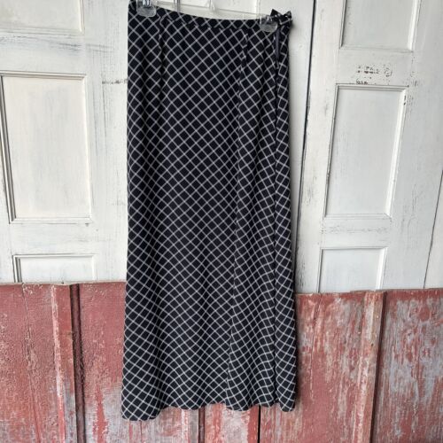 Liz Claiborne Lizwear Maxi Skirt Polyest Black/white Sz 8 Classic