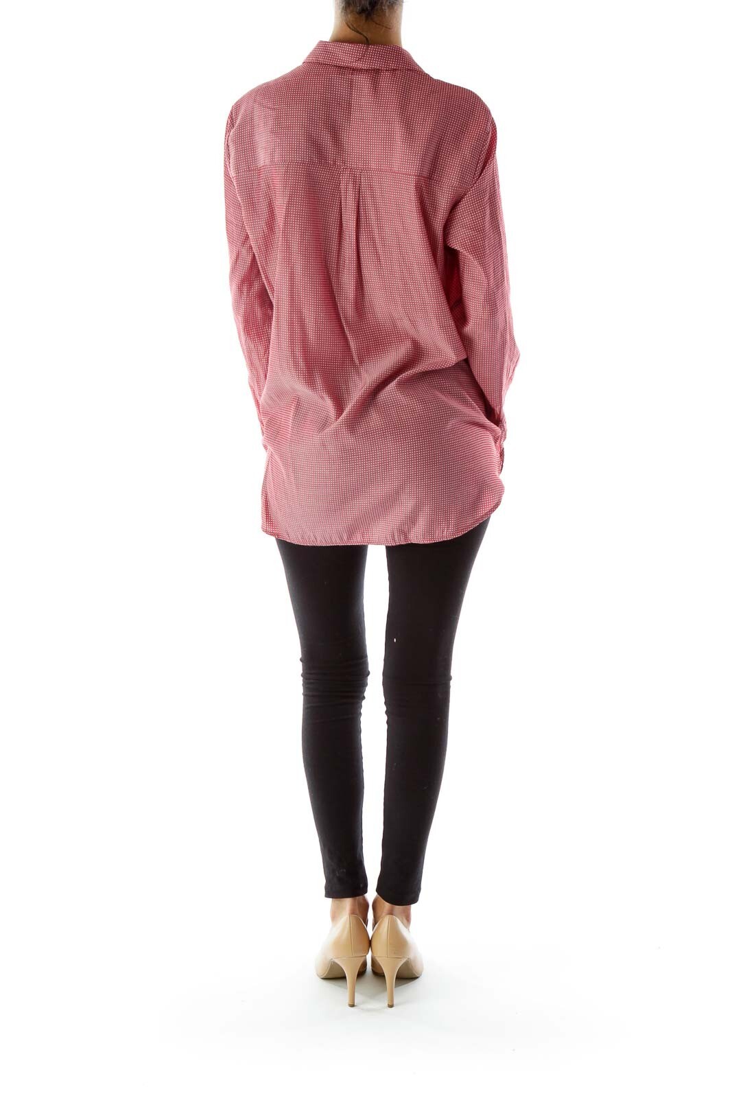 Express Viscose Button-Down Collared Polka Dot Bl… - image 4