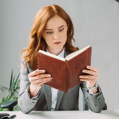  Liniertes Journal Notizbuch für Damen Herren, Hardcover Lederzeitschriften für Braun - Bild 7 von 7