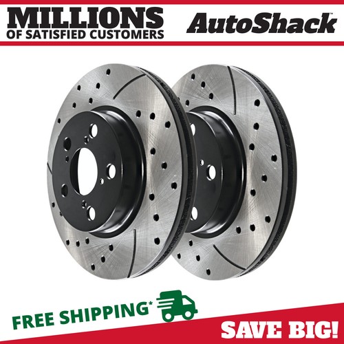 Front Drilled Slotted Brake Rotors Black Pair 2 for 20052010 Honda Odyssey 3.5L 828028294214 eBay