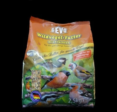 Gevo Wildvogelfutter mit Früchten 2,5 kg Winterfutter Körnerfutter Vogelfutter