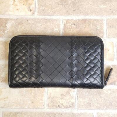 Bottega Veneta Intrecciato Leather Round Zipper Long Wallet