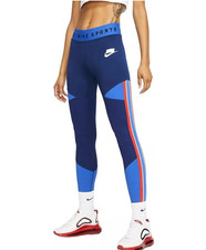 NIKE SPORTSWEAR UNIVERSITY TIGHT FIT LEGGINGS BLUE VOID BV2941-492 WOMEN L