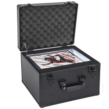 TORIBIO Aluminum Graded Comic Book Storage Box, 14.3" x 11.5" x 9.8", Black