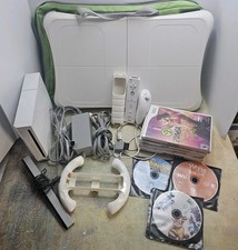Nintendo Wii Console Bundle RVL-001 GameCube Compatible Tested Fit Board 7 Games
