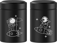 2 Pack Portable Storage Jar,Airtight Smell Proof Aluminum Container,Stash Jar wi
