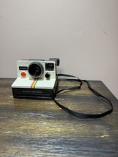 Vintage OneStep Polaroid SX-70 White Rainbow Stripe Land Camera