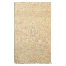 LoomBloom 3x5 Hand Knotted Wool Beige Oushak Transitional Rug