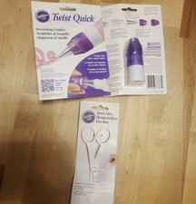 Wilton Twist Quick Decorating Coupler & Flower Lifter Set, Purple White Plastic