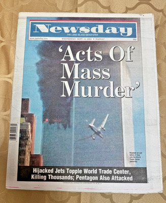September 12, 2001  Newsday Newspaper  Twin Towers  9/11 NEVER READ!