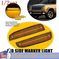 246 Amber Lens Front Left Right Side Marker Set For 1997-2001 Jeep Cherokee