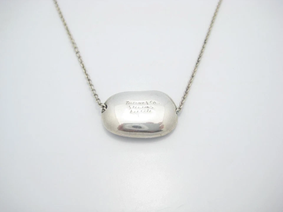 Collar Tiffany & Co. Plata Esterlina Elsa Peretti Frijol Mediano 15" - Bolsa Foto 3 de 4