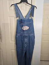 Faded Glory Men's Large Denim Overalls Jeans  Cotton Bibs Work Wear Never Worn