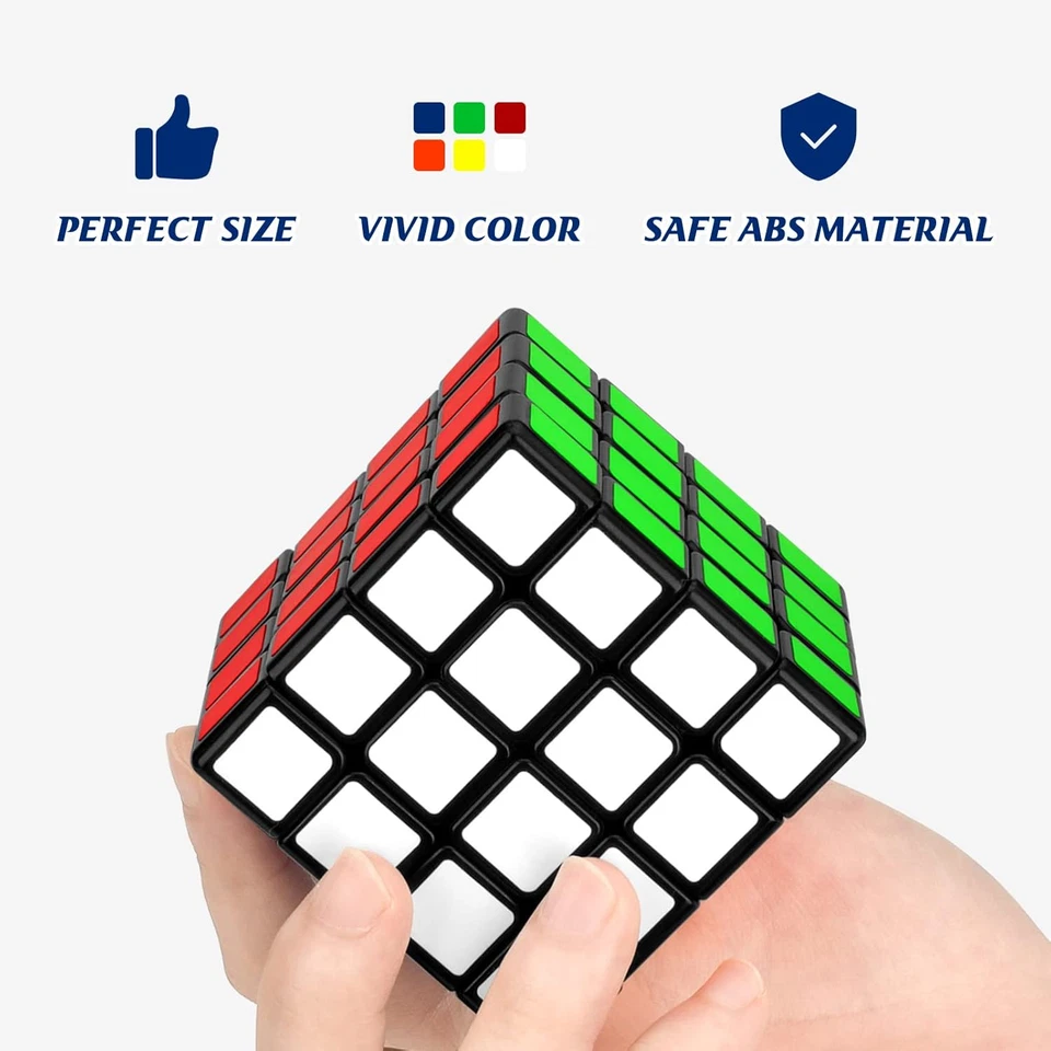 4X4 Speed Cube, Cubo Magico Professionale 4X4X4 Nero, 3D Twist Brain Puzzle Game - Immagine 3 di 4
