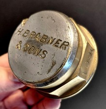 Original H. Brabner Sons Brass Screw-on Carriage Hubcap 1800s Christchurch Nz