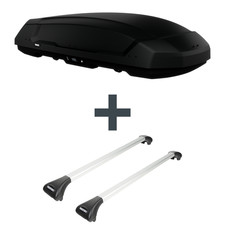 Dachbox Thule Force 3 L + Dachträger Menabo Ariete für Jeep Grand Cherokee WH