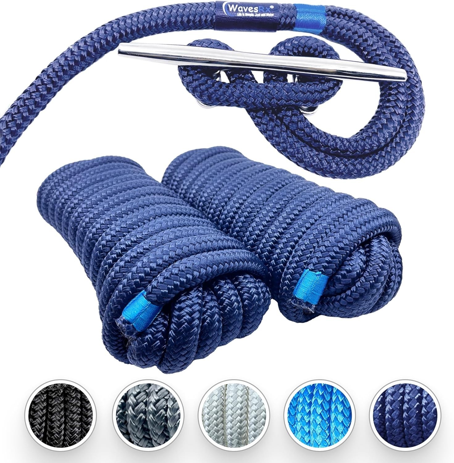 Ultimate Docking Solution: Double Braided Nylon Ropes for Boats | 2 Count