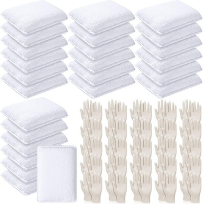 24 Set Wood Stain Applicators and Disposable Latex Gloves Microfiber StainSponge