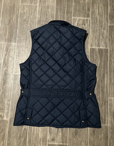 Polo Ralph Lauren Quilted Vest Mens Medium Navy Blue Collar Snap Button - Bild 5 von 5