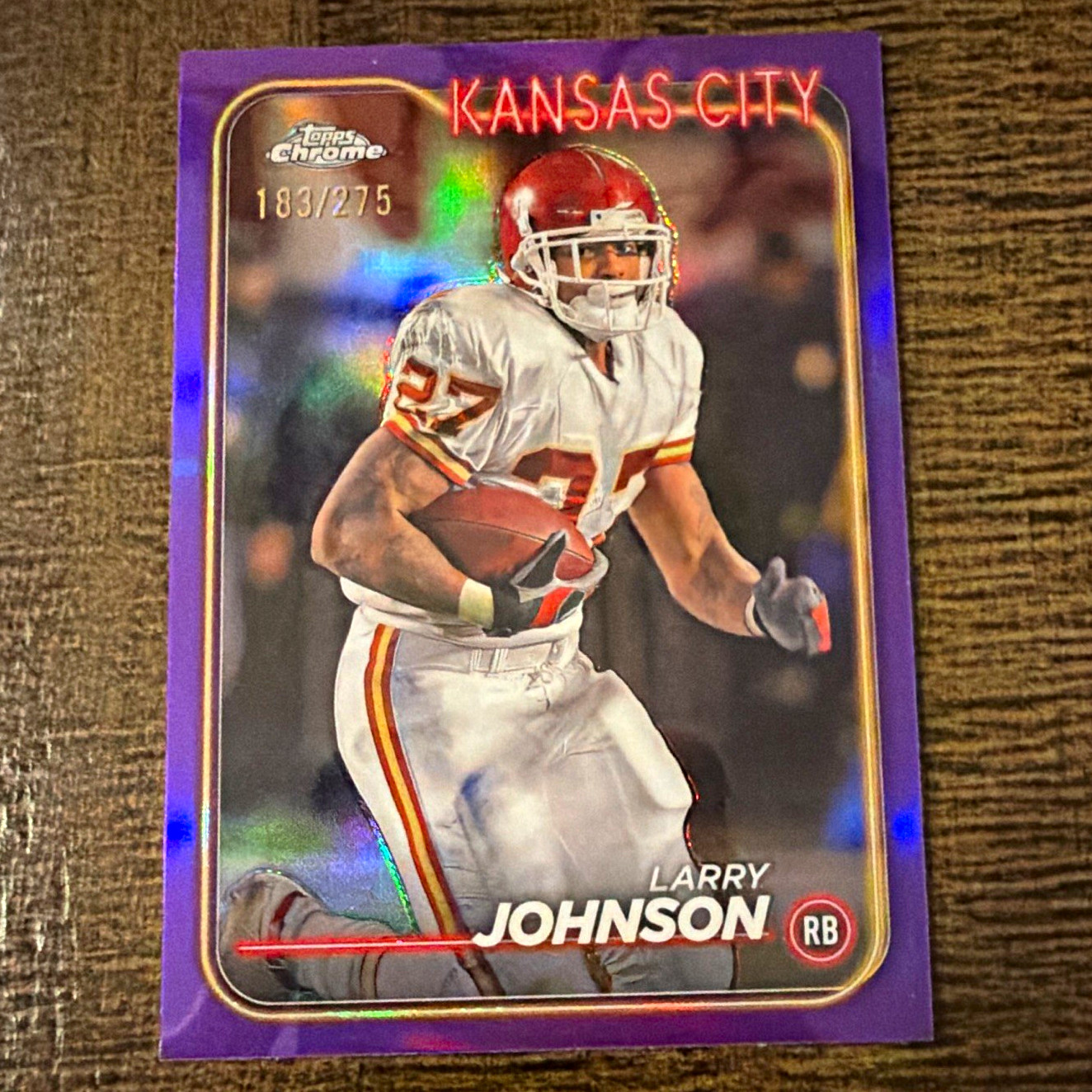 Topps 2024 Topps Chrome Football Larry Johnson Chiefs Purple Refractor #99 /275