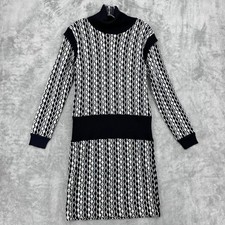 Nicole Miller Sweater Dress Womens Medium Turtleneck A LIne Career Retro Knit