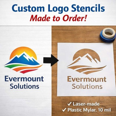 Custom Company Logo Stencil - Made to Order   Text or Design   Reusable Mylar