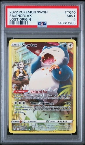Pokémon TCG Snorlax TG10/TG30 Lost Origin Full Art Ultra Rare SWSH PSA 9